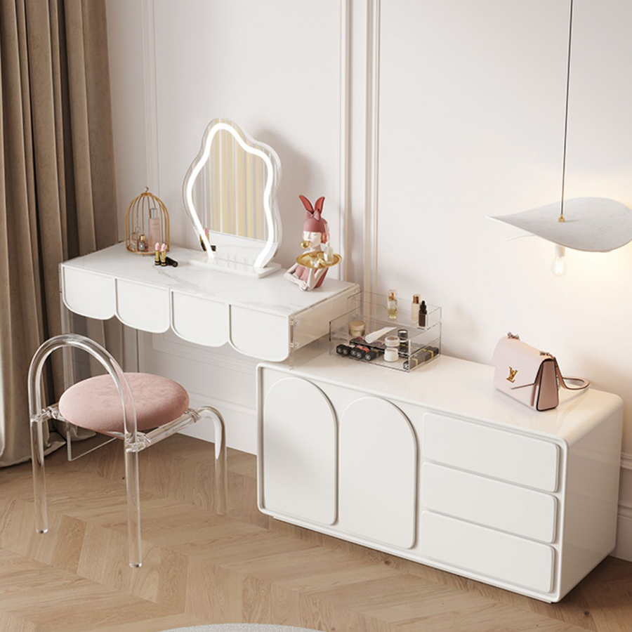 Brennan Dressing Table With Sideboard storage detail and media unit finish