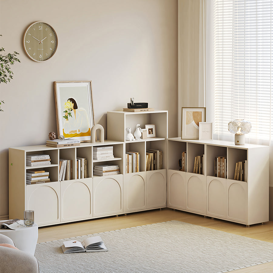 Amir Modular Bookshelf, Shelving Units styled for tan bookcase