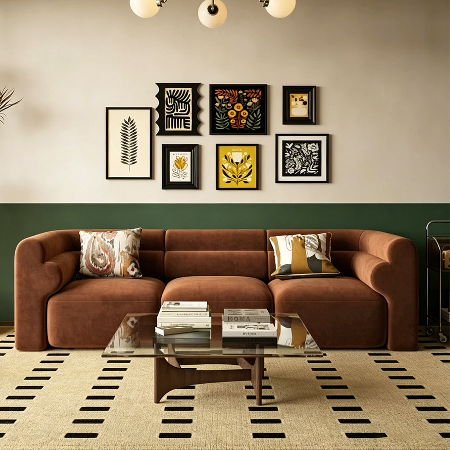 Bae Three Seater Corner Sofa side view showing sofa proportions