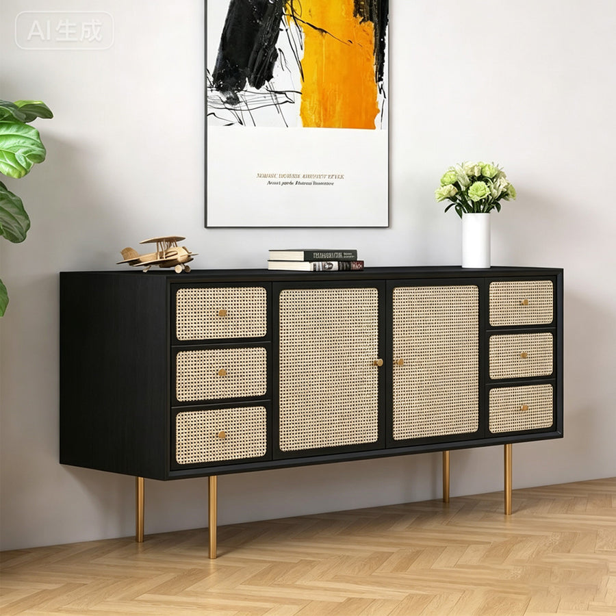 Babs Rattan Sideboard with Drawers, Wood