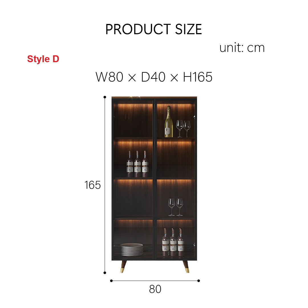 D'Ambrosio Wine Storage With Glass Doors, Cabinet