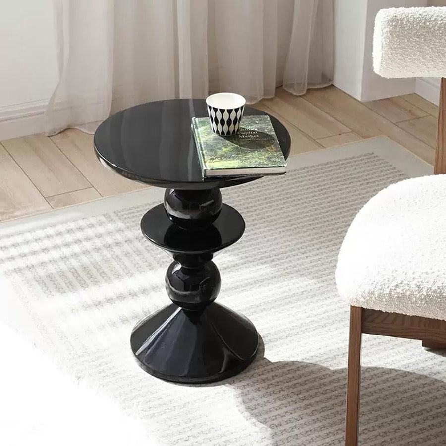 Boris Candied Black Side Table, MDF & FRP
