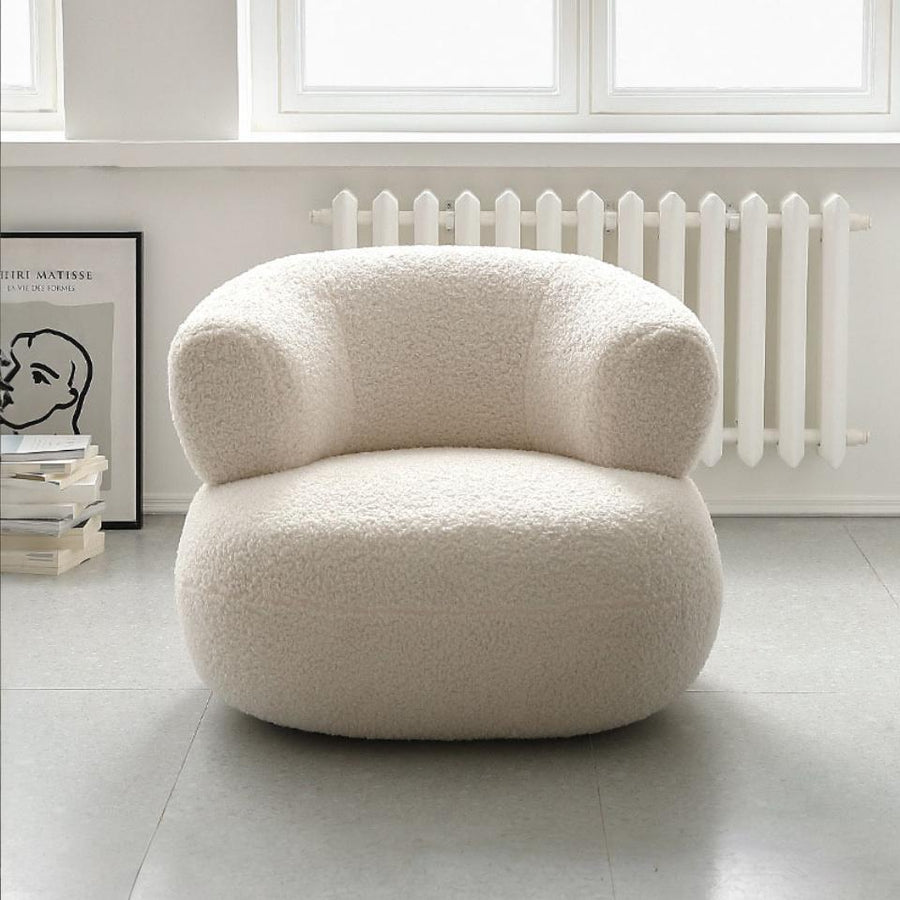 Deirdre Armchair, White Boucle styled for accent chair