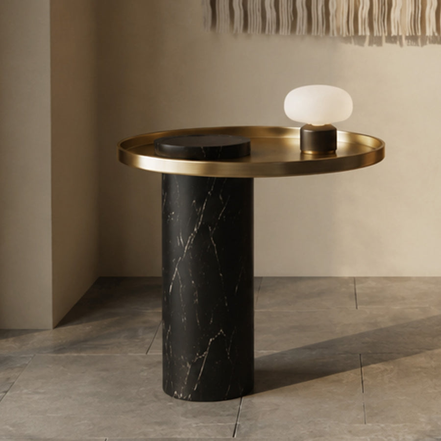 Eugene Side Table, Marble & Stainless Steel