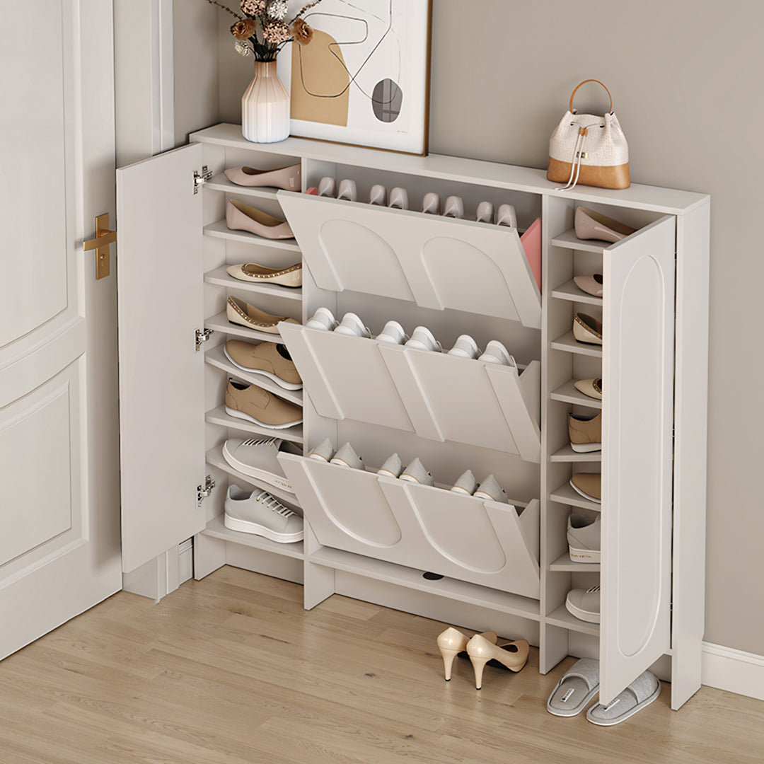 Emilio Slimline Shoe Storage For Hallway, Cream-Rit Concept-Rit Concept