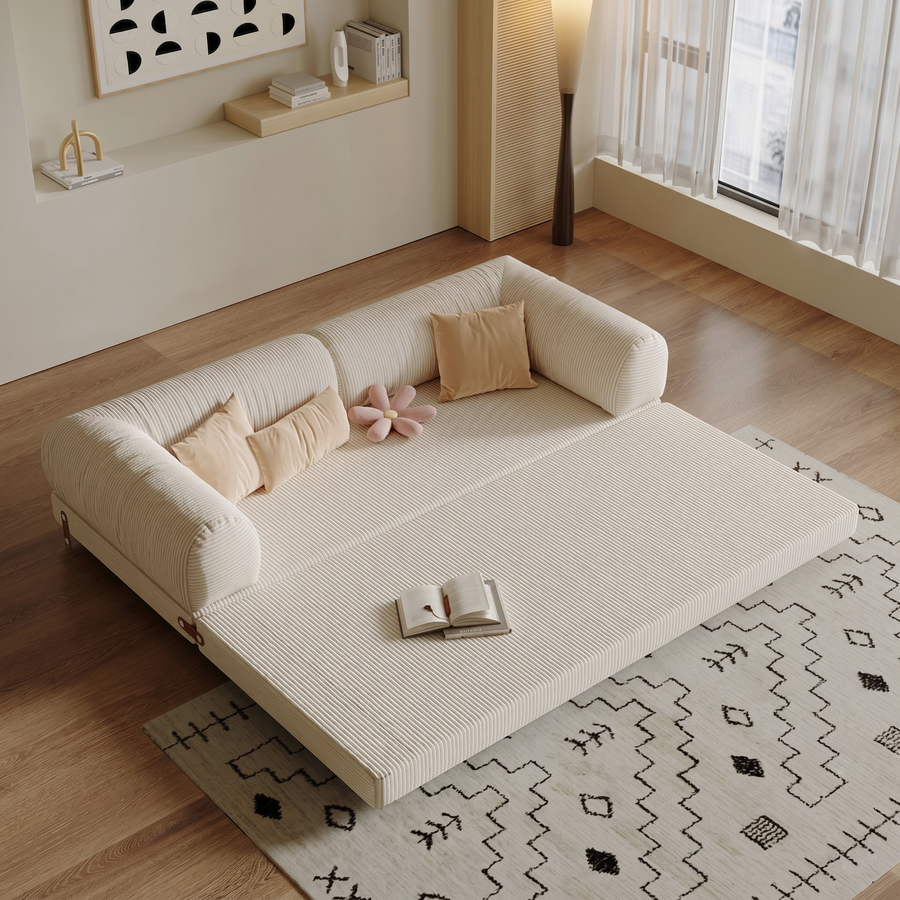 Choudhury Two Seater Sofa Bed seating detail for small spaces