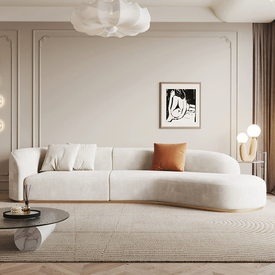 Welby Three Seater, Four Seater Curved Sofa, Velevt