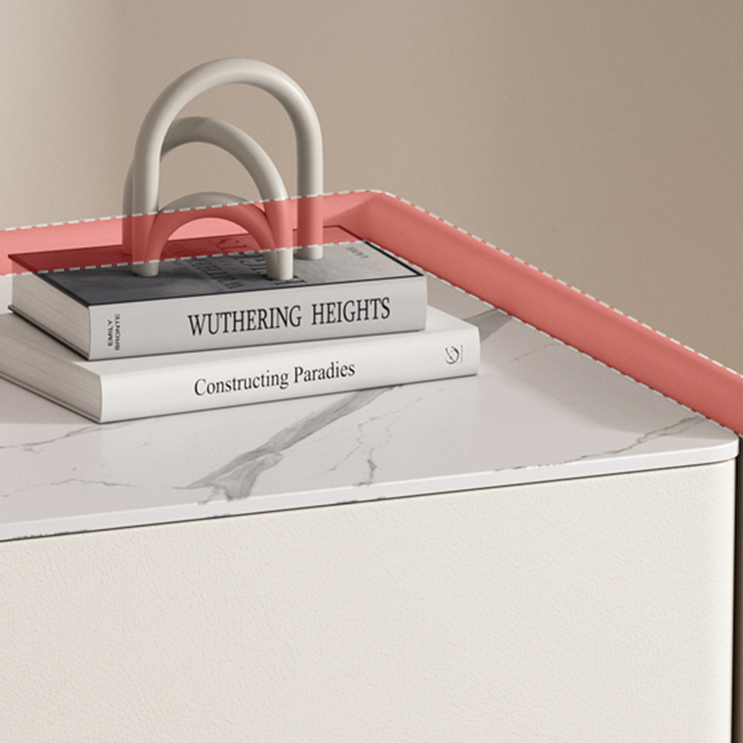 Mursi Bedside Table, Solid Wood, Cream-Rit Concept-Rit Concept