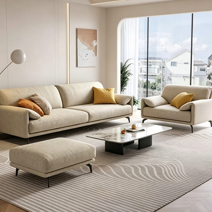 Oakley S11 Two Seater Sofa, Linen lifestyle view with two seater sofas