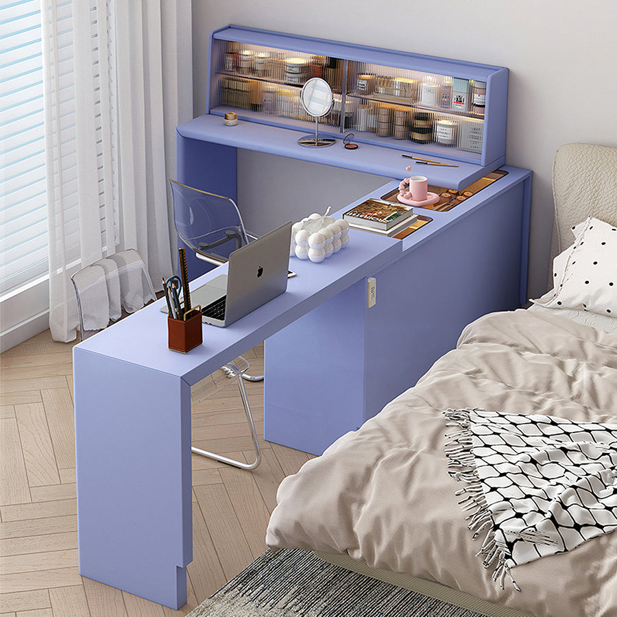 Nair Corner Dressing Table With LED Mirror, Macaroon Colour room setting for TV storage