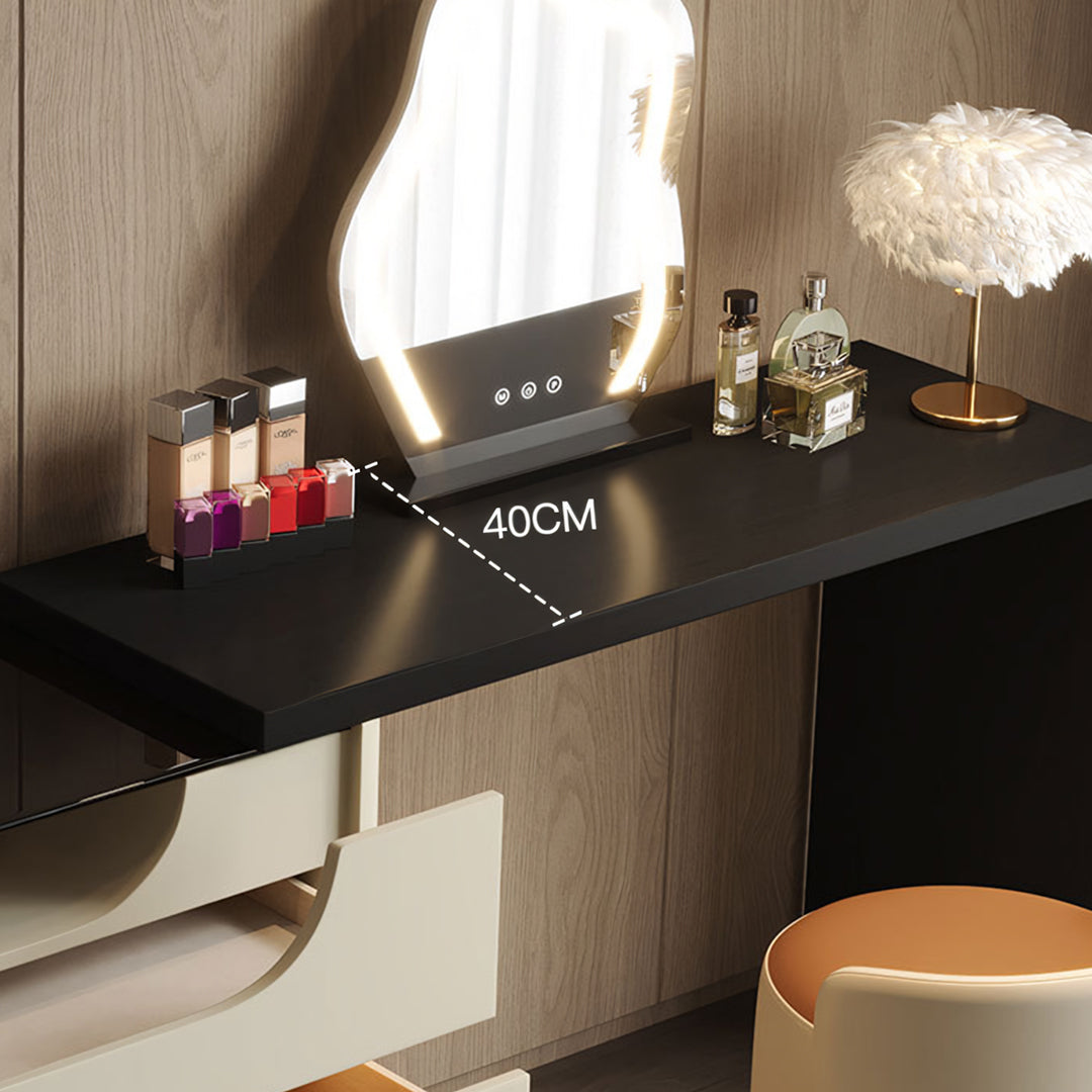 Nance Dressing Table With Side Drawer and LED Mirror-Rit Concept-Rit Concept