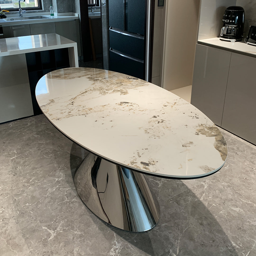 Pires Oval Dining Table, Sintered Stone