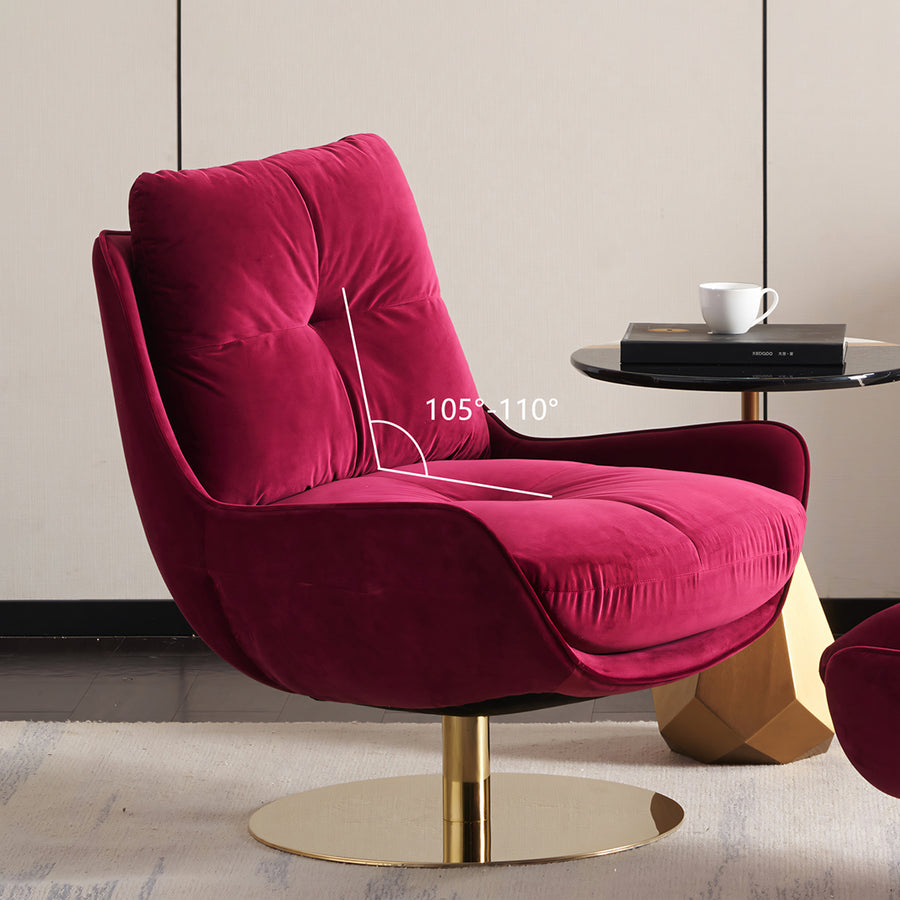 Bonnet Swivel Lounge Chair With Ottoman - modern accent chair