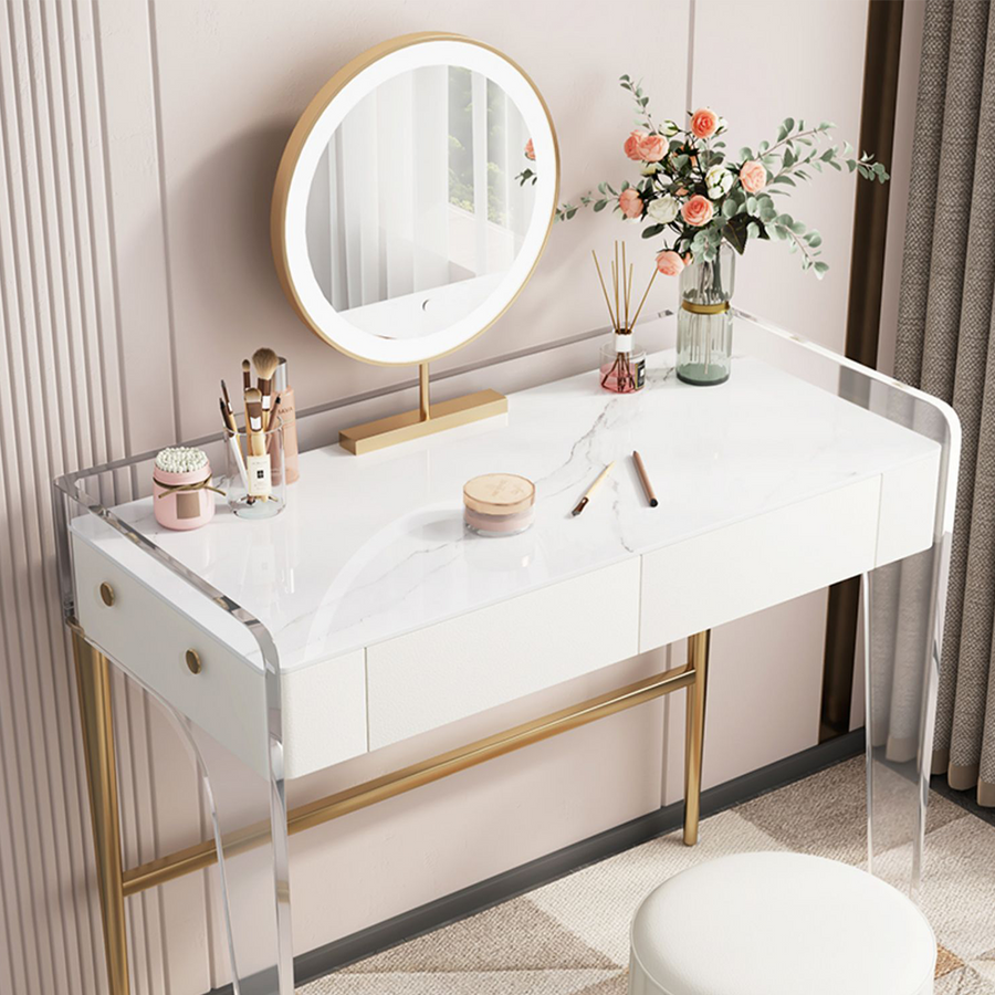Elfriede Dressing Table room setting for TV storage