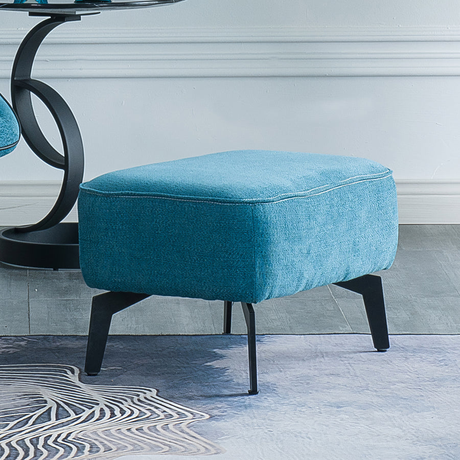 Gallo Swivel Lounge Chair With Footstool, Blue - accent chair