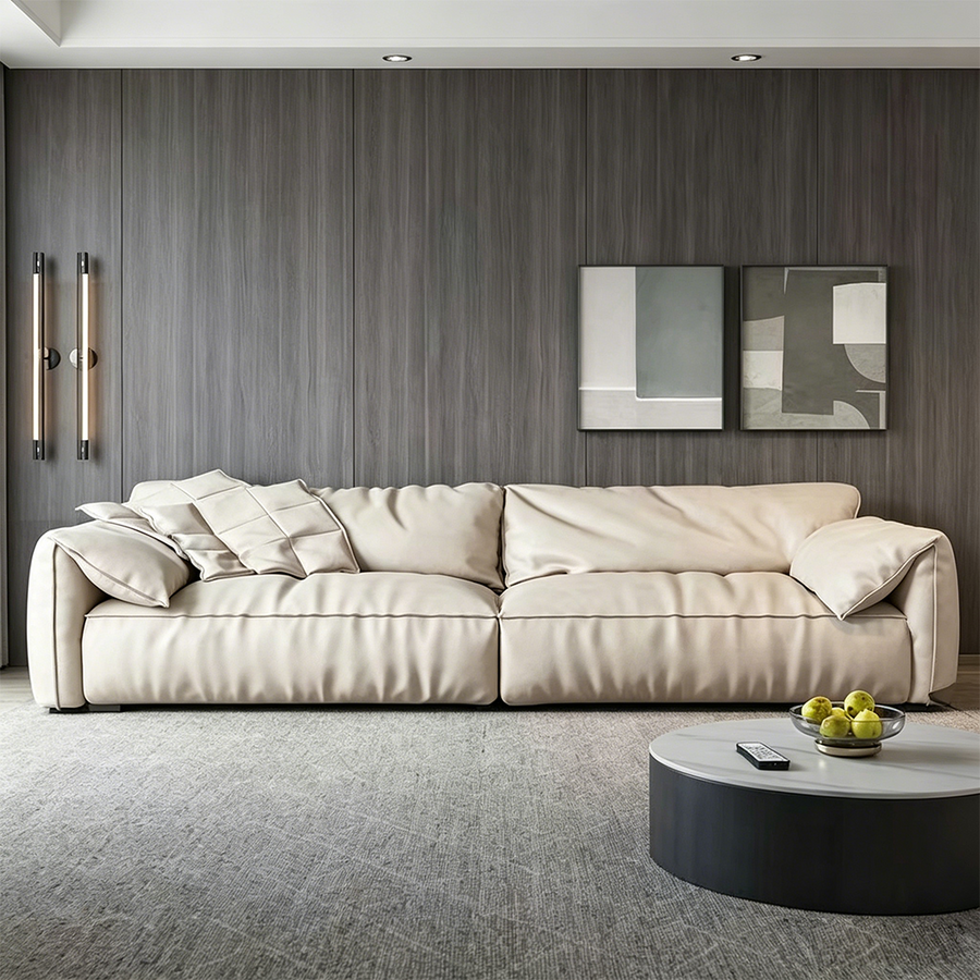Kirk Two Seater Sofa, Leathaire lifestyle view with two seater sofa faux leather