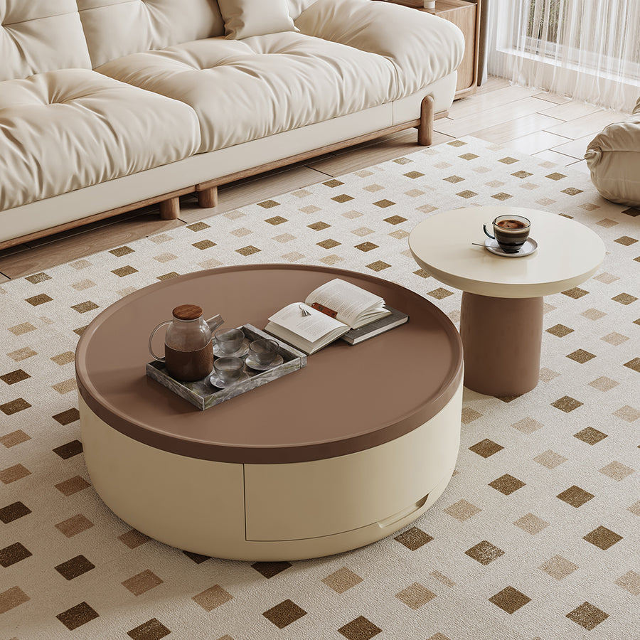 D'Angelo Round Coffee Table Set With Storage - d angelo round round coffee table