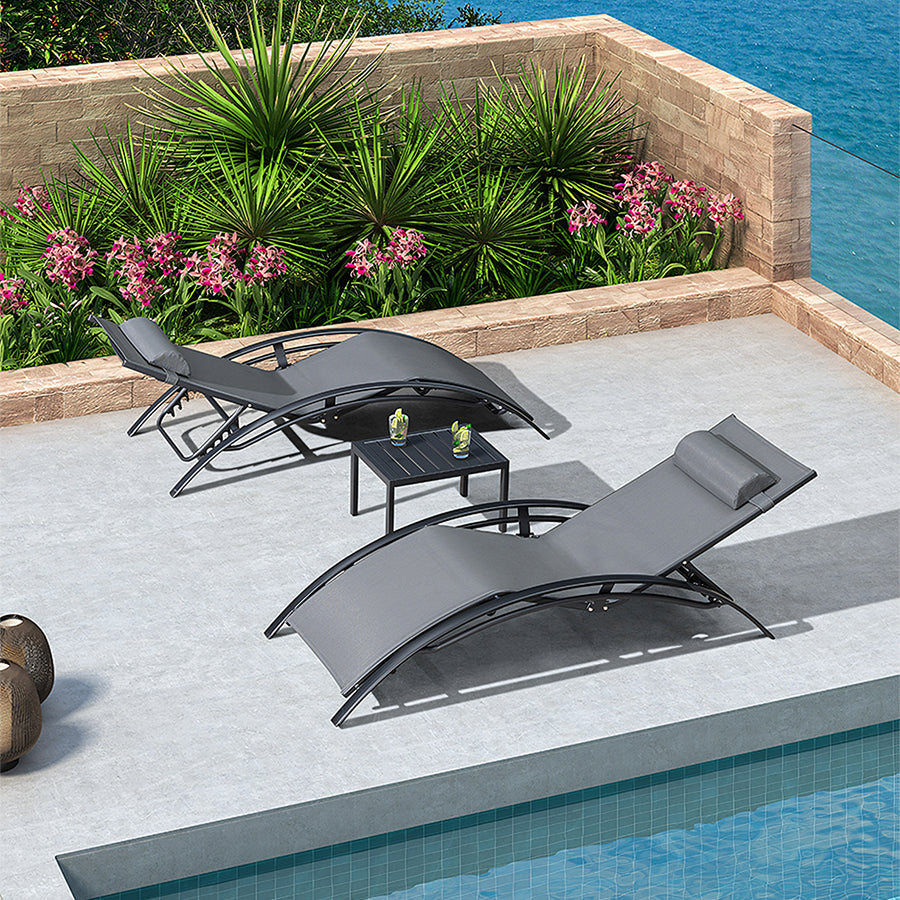 Chappell Reclining Sun Lounger With Pillow, Outdoor - garden lounge chair