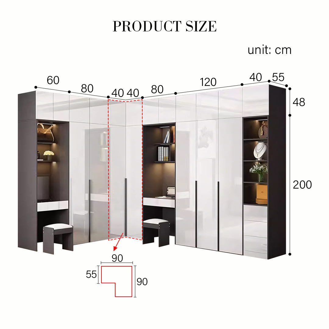 Luxurious L Shape Wardrobe with Dressing Table and Storage wardrobe theatre  bristol