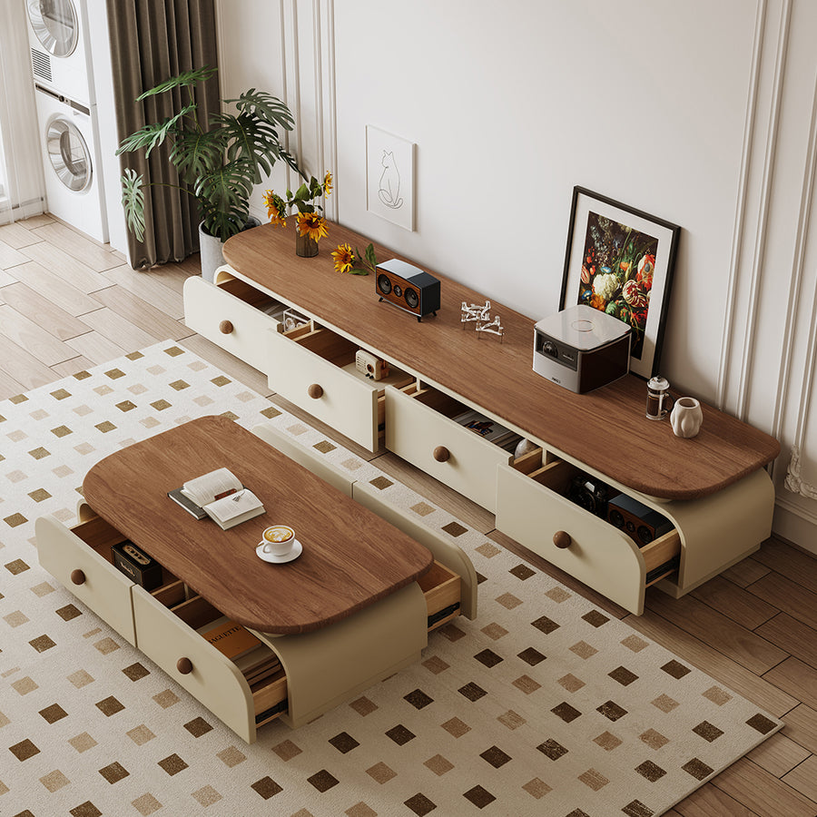 Uddin Rectangle Coffee Table With Storage - rectangular coffee table