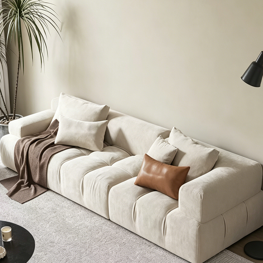 Moira Two Seater Sofa, Three Seater Sofa, Velvet upholstery and cushion detail