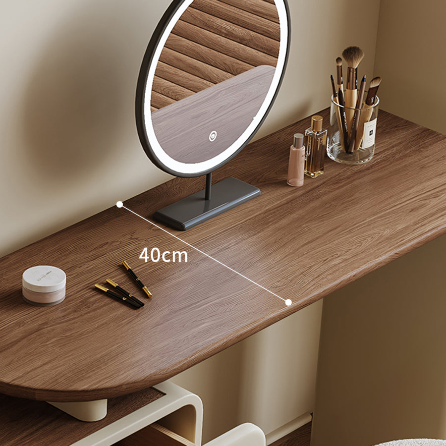 Lewis Dressing Table With Chest Of Drawers & Round Mirror, Solid Wood room setting for TV storage