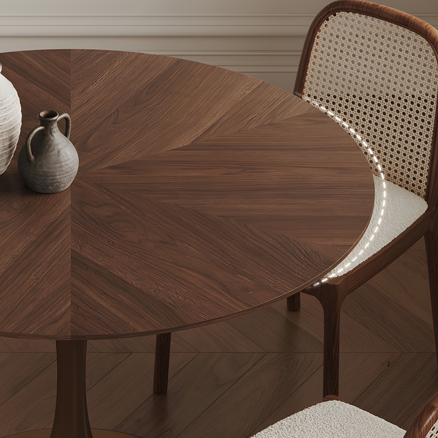 Justina Small Round Dining Table room setting for everyday dining