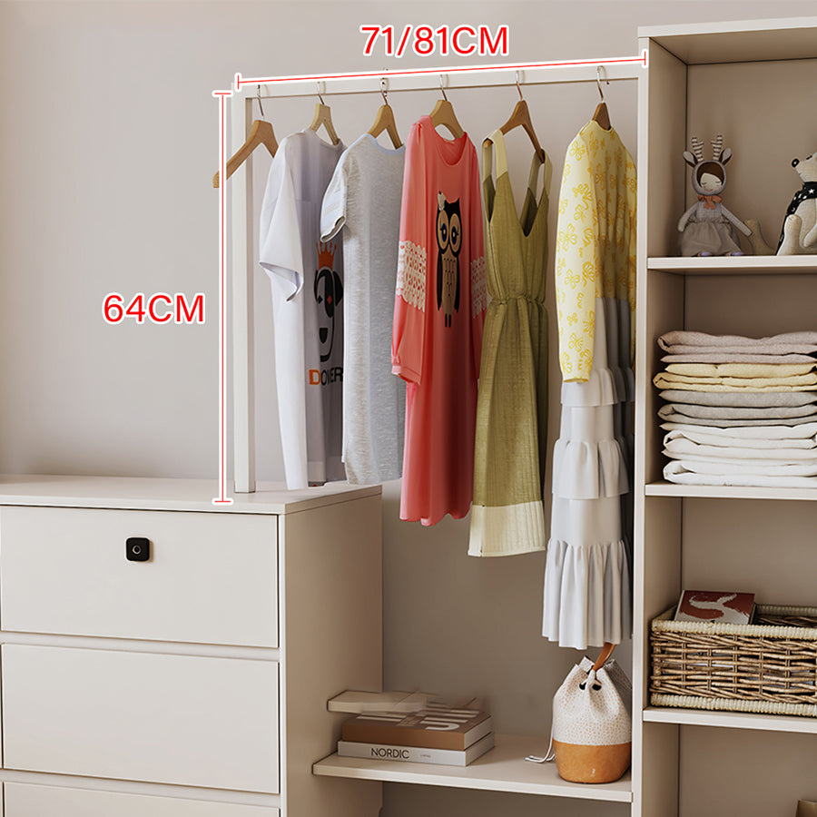 Hiroshi Coat Rack With Storage, Wardrobe With Coat Stand styled for bedroom storage wardrobe