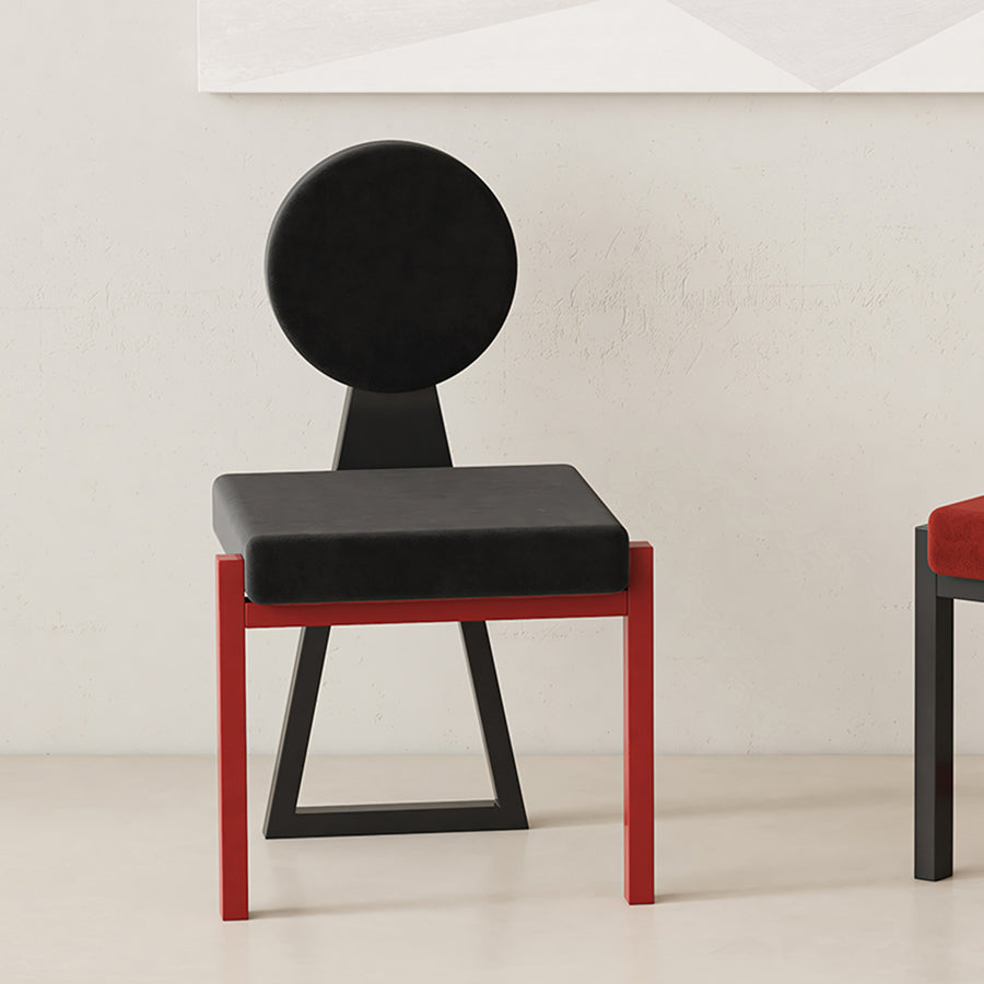 Adetokunbo Accent Dining Chair, Black & Red
