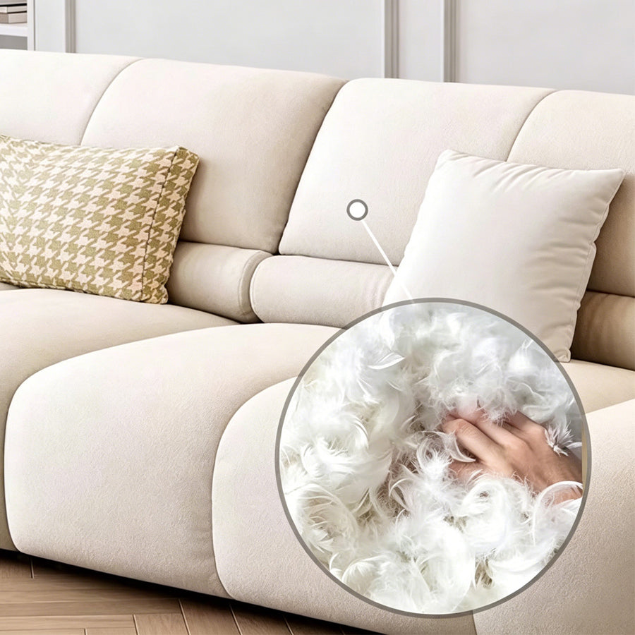 Gia Round Curved Three Seater Sofa seating detail for everyday living