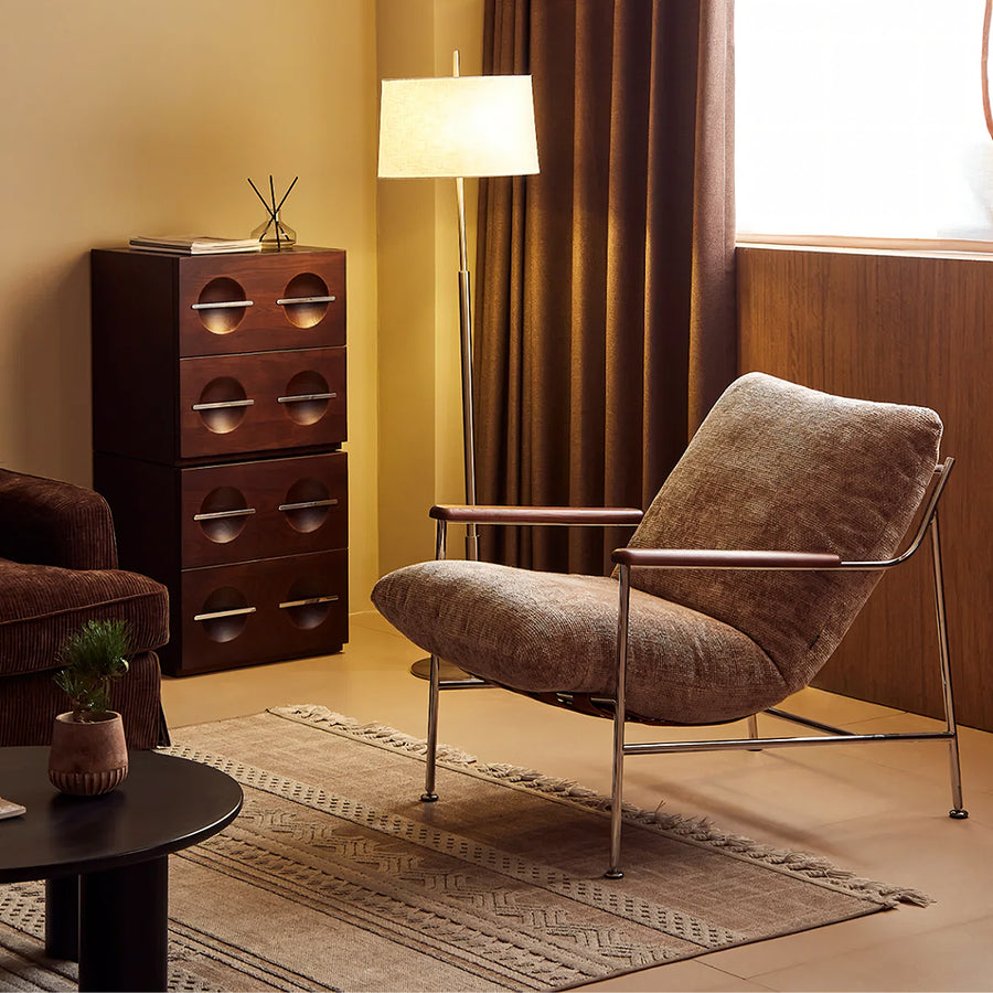 Orozco Lounge Chair With Ottoman, Chenille - modern accent chair