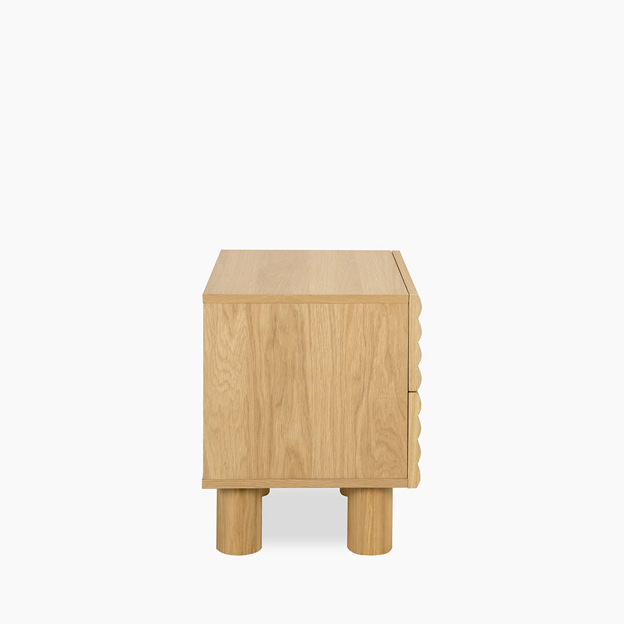 DiGiovanni 2 Drawer Bedside Table, Wood detail view for 2 drawer bedside wooden bedside table UK