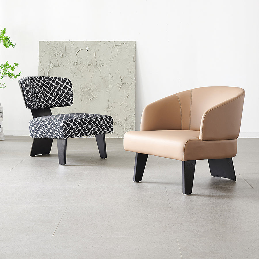 Nascimento Patterned Accent Chair, Black Armchair