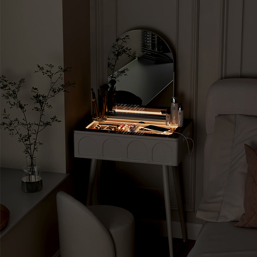 Aisha Slimline Dressing Table For Narrow Space room setting for TV storage