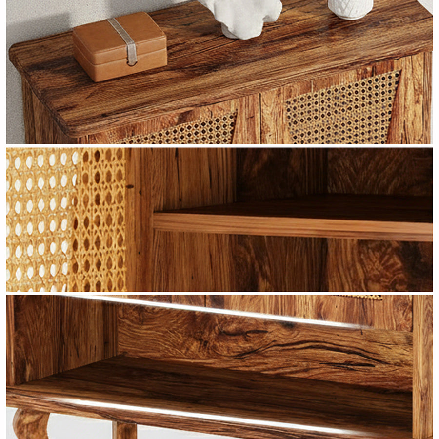 Crusoe Rattan Shoe Cabinet - for hallway