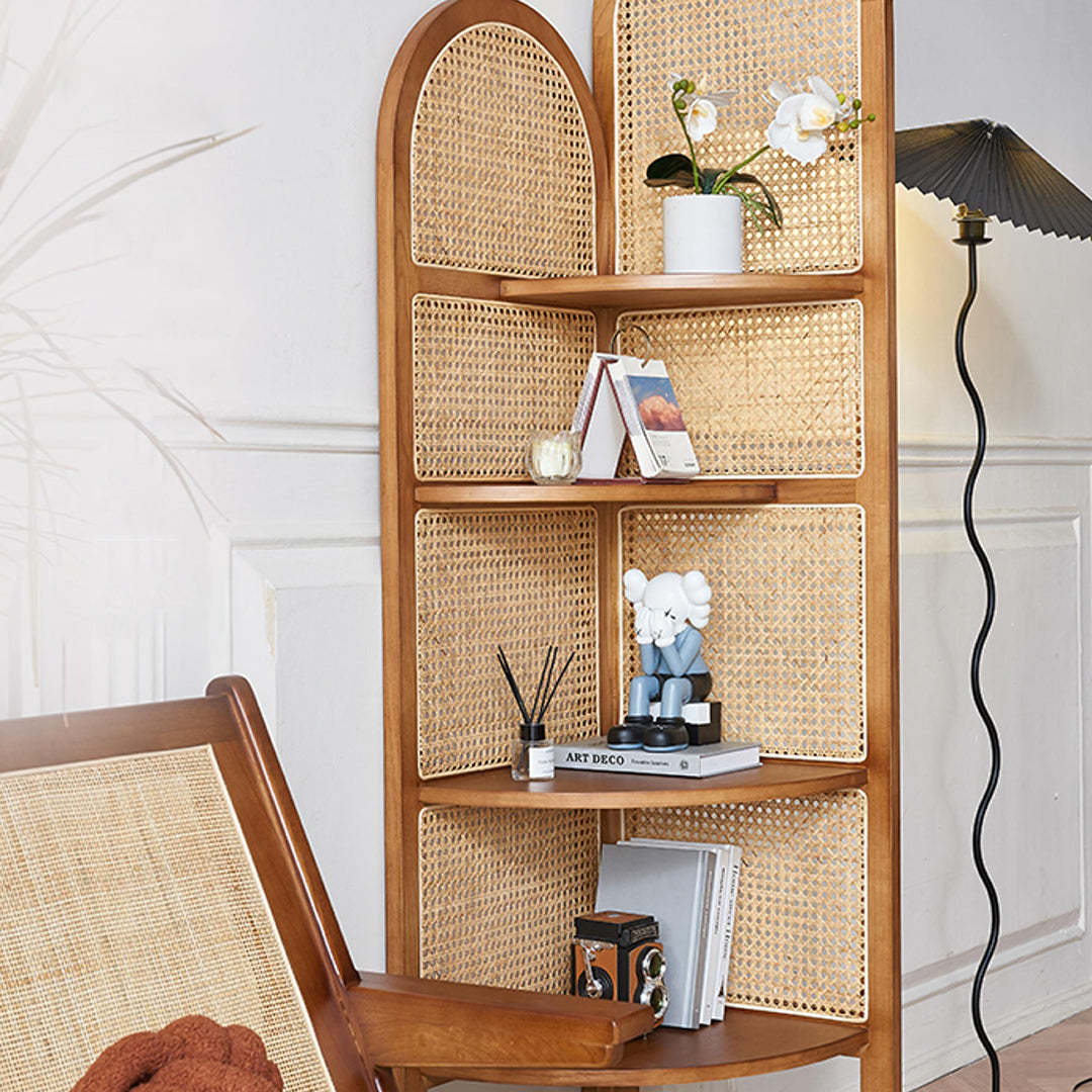 Vicente Triangle Bookshelf, Rattan