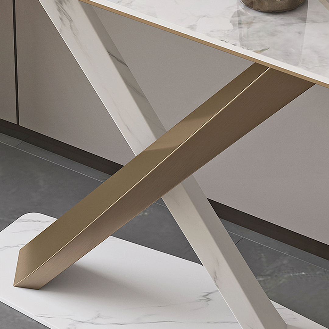 Jarawa Vintage Console Table, Gold & White-Rit Concept-Rit Concept