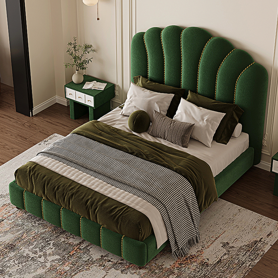 Leocadia King Size Bed, Super King Size Bed, Velvet - frame with storage