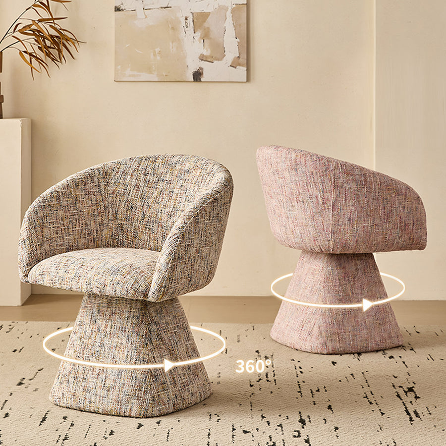 Artisan Swivel Accent Chair, Dining Chair, Linen or Boucle