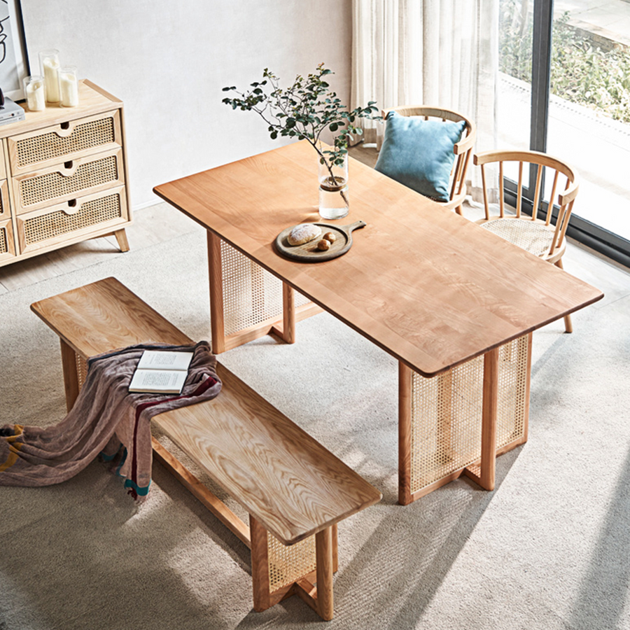 Leocadia Solid Wood Dining Table for modern UK dining room