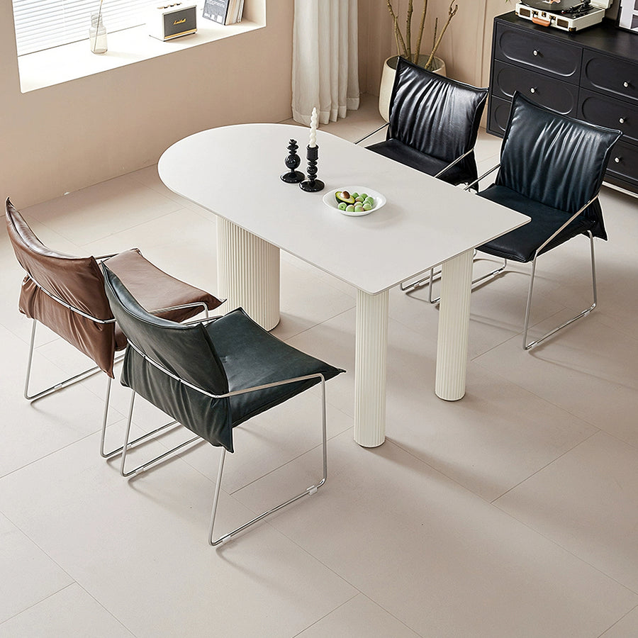 Egan Dining Chair With Armrests, Leather