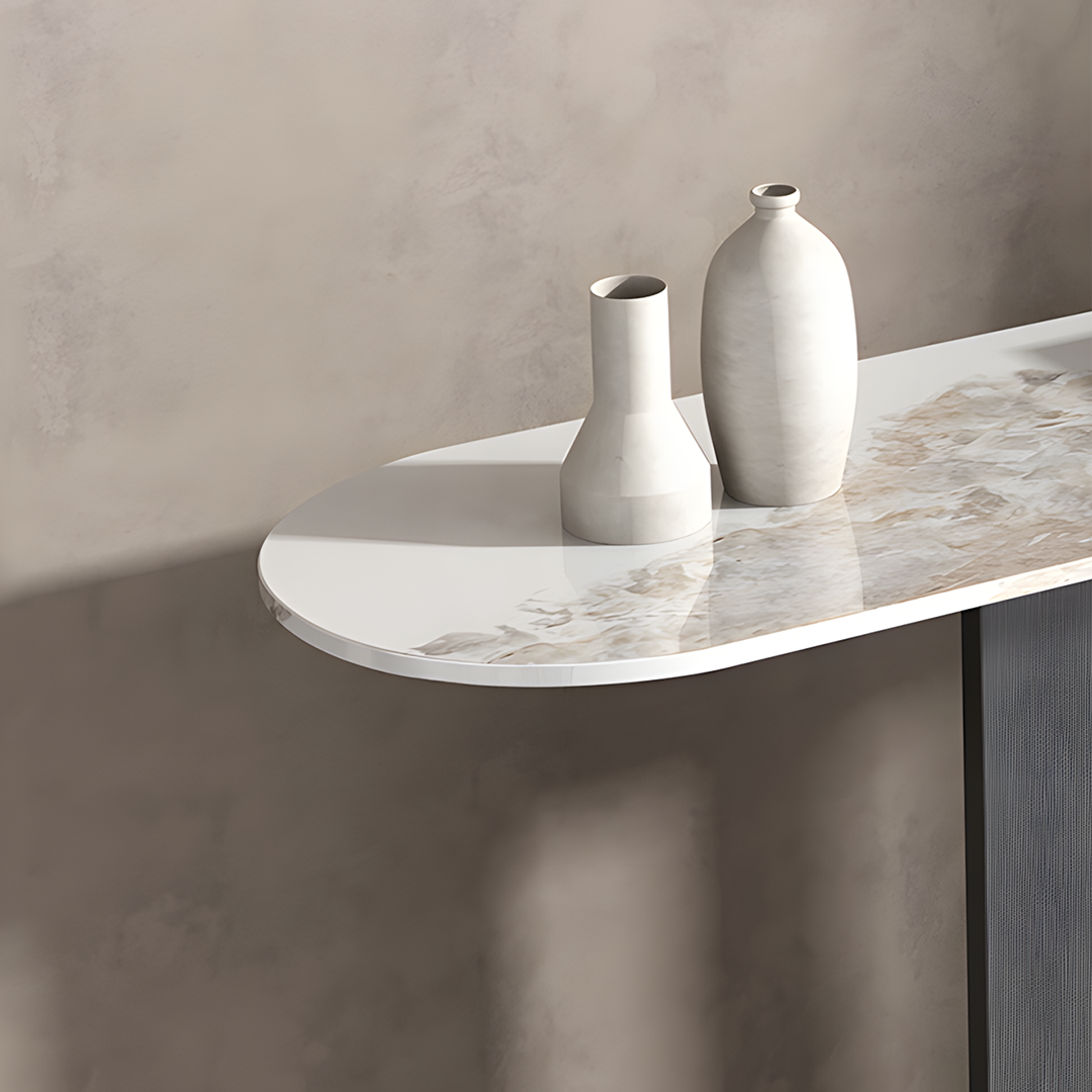 Modern Khoisan Console Table For Hallways, Black & Gold | Rit Concept
