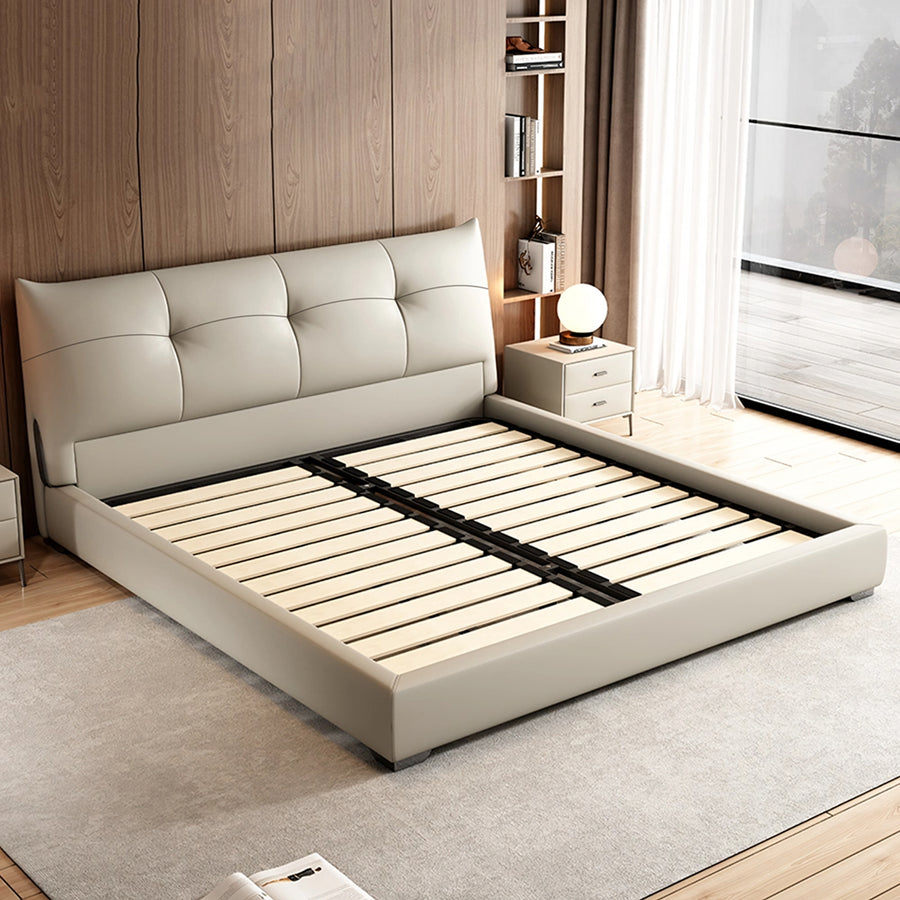 Arjun King Size Superking Size Bed, Leather - frame with storage