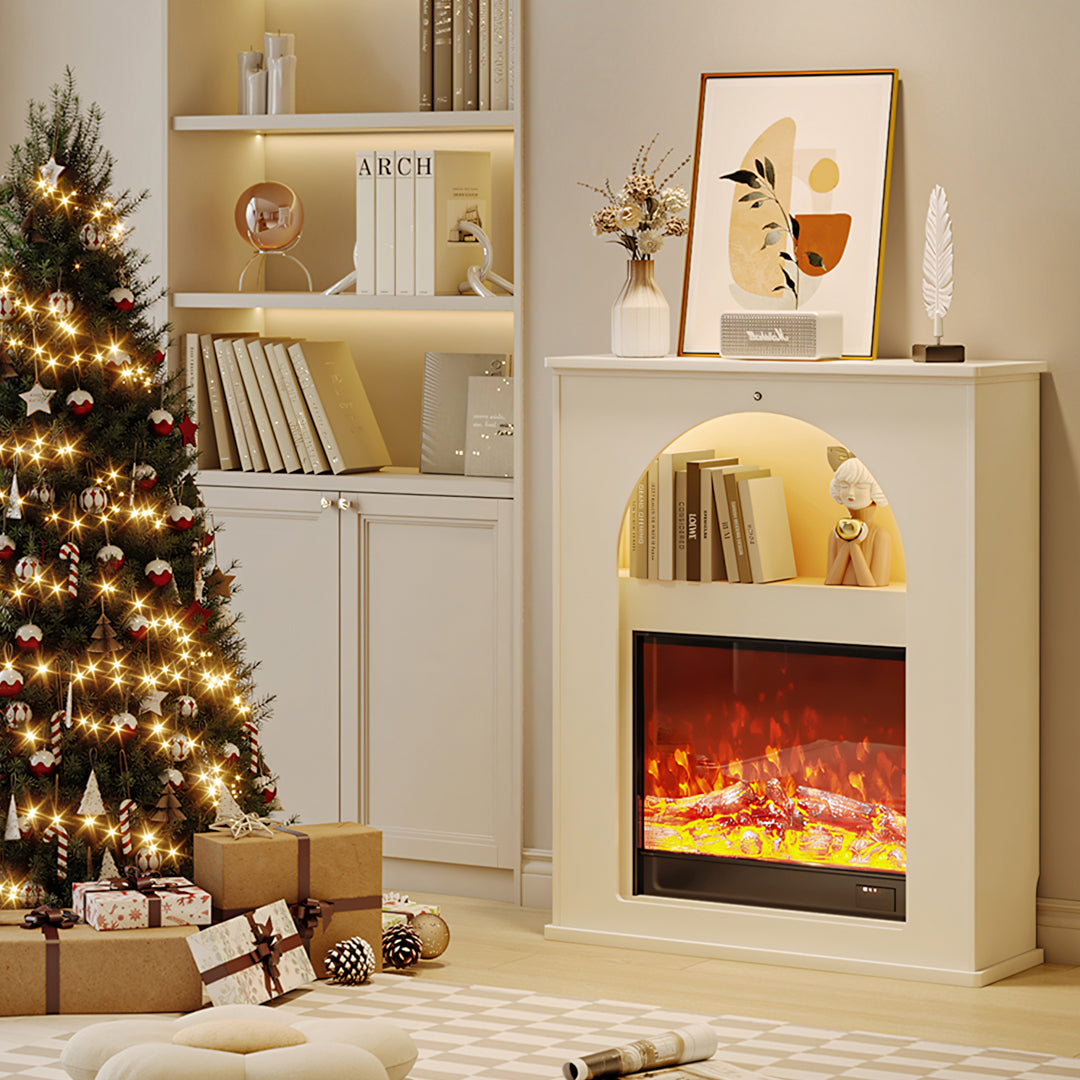 Slimline Console Table With LED Light And Fake Fireplace-Rit Concept-Rit Concept