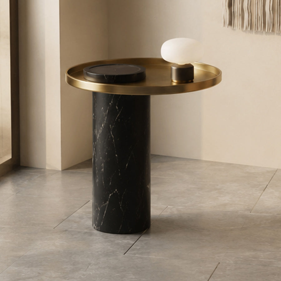 Eugene Side Table, Marble & Stainless Steel