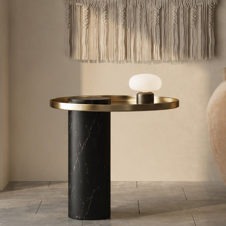 Eugene Side Table, Marble & Stainless Steel