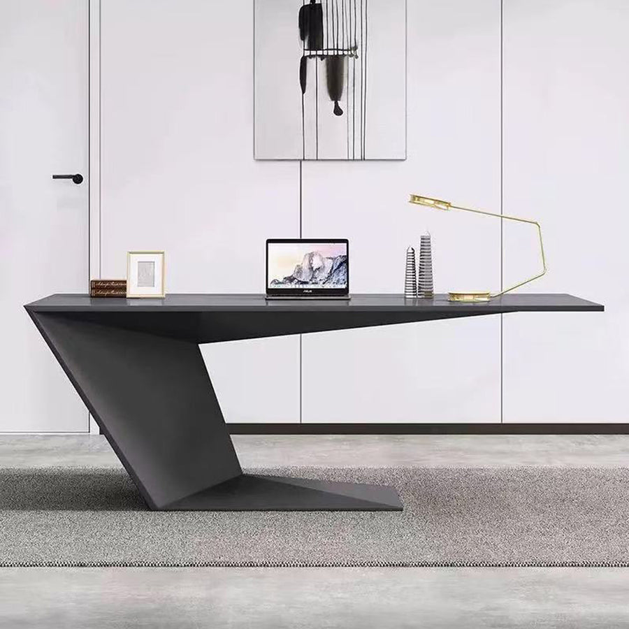 Tariq Modern Office Desk For Home, Black Wood