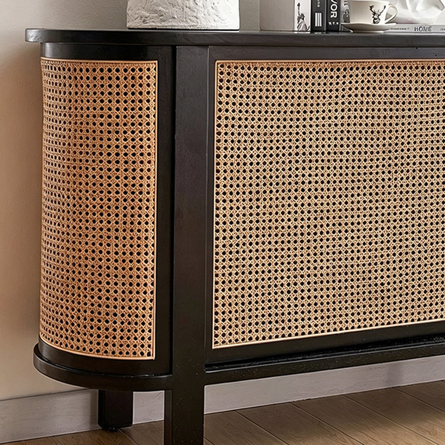 Dot Rattan Sideboard, Ash Wood & Black