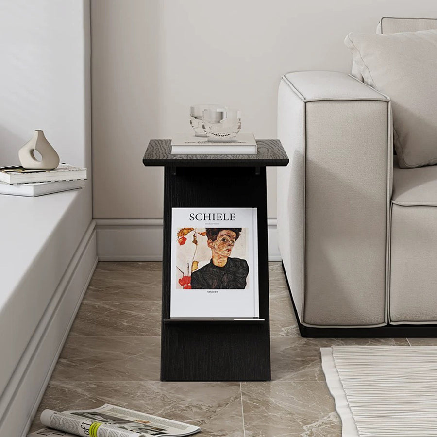 Eunice Side Table With Magazine Rack, Solid Wood