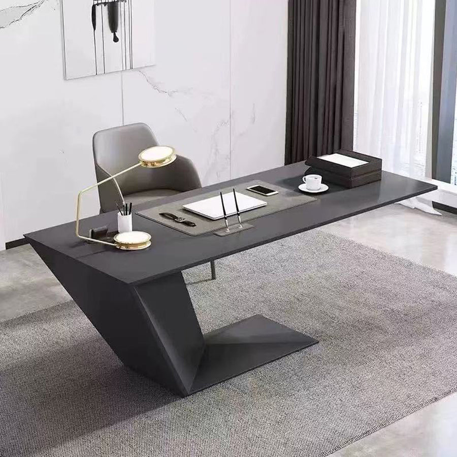 Tariq Modern Office Desk For Home, Black Wood